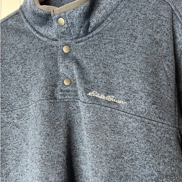 Eddie Bauer Men's Radiator Fleece Snap Mock Pullover Size XXL in Blue - Picture 2 of 6